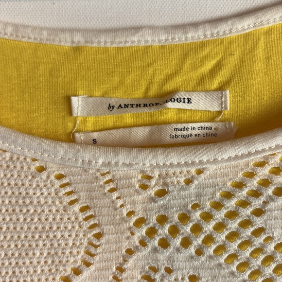 Anthropologie Cosette Camisole Sunflower Crocheted Tank Top Yellow White NWOT - Picture 3 of 12